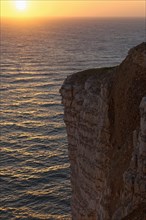 Cliffs near Etretat at sunset