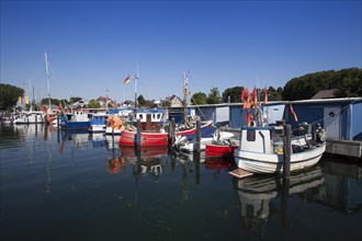 Fishing boats and sailing yachts in Niendorf harbour