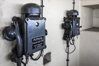 German WWII telephones in the bunker at the Atlantikwall in Raversyde