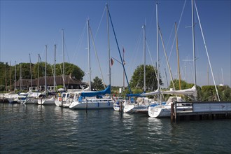 Sailing boats and sailing yachts in Niendorf marina