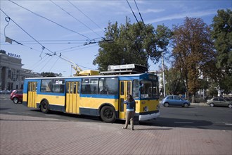 Bus in front of Odessa main station