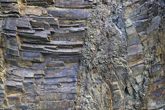 Volcanic layers of basaltic rock