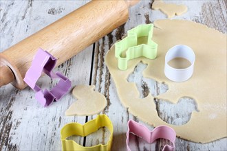 Shortcrust pastry and cookie cutters