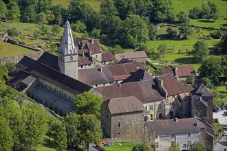 Aerial view over Baume Abbey