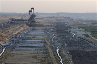 Brown coal diggers in the opencast mining Hambach