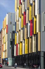 Colorful facade of the office of the Flemish Tax Authority in the town of Aalst