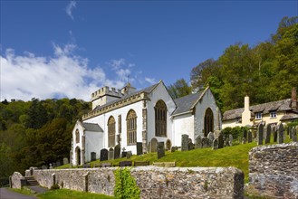 The Church of All Saints in the village of Selworthy in Exmoor National Park