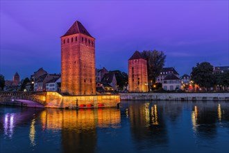 Ponts couverts over ILL canal at sunset