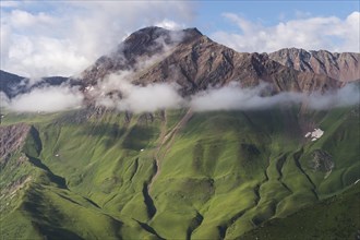 Aerial view over the central Tian Shan Mountains