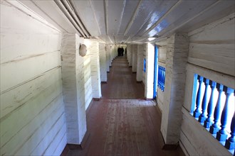 Covered wooden gallery
