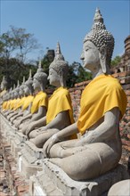 Row of Buddha statues