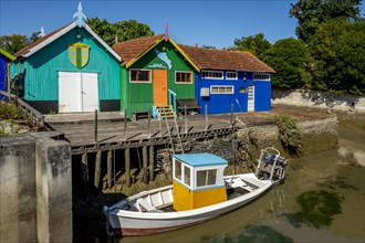 Colourful cabins oyster farmers