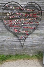 Heart with love locks in List harbour
