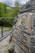 Monument commemorating the massacre of the Clan MacDonald of Glencoe in 1692