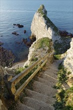 Stairs to the cliffs near Etretat