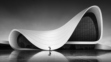 Reflection of the modern forms and organic architecture of the Heydar Aliyev Centre