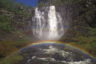 Rainbow and waterfall