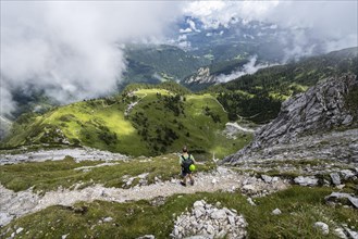 Hiker on hiking trail to Meilerhuette