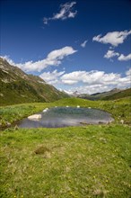 Small mountain lake near Tschuggen