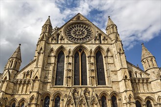 Gothic style cathedral with rose window