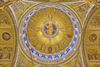 Dome ceiling of Saint Sava Church depicting the Ascension of Jesus Christ. Belgrade