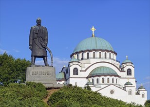 Karadjordje Monument with the Church of Saint Sava in the background