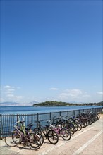 Bicycles on the pier of Burgaz Island in Istanbul