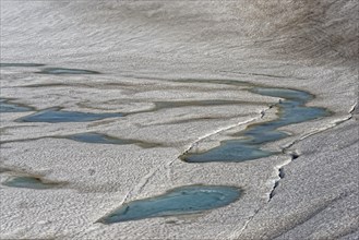 Meltwater on a surface of ice