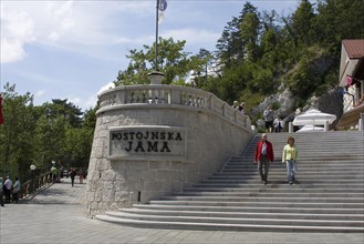 Entrance to the stalactite cave Postojnska jama