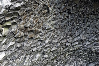 Cave ceiling of columnar basalt