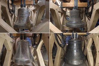 Bell frame with 4 bells in the tower of the Beerbach church