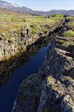 Water rift between Eurasian and American continental plates