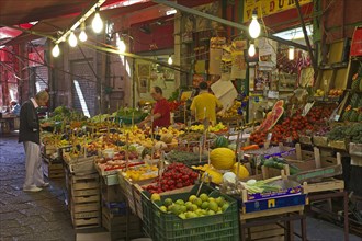 Market stalls in an alley in Palermo