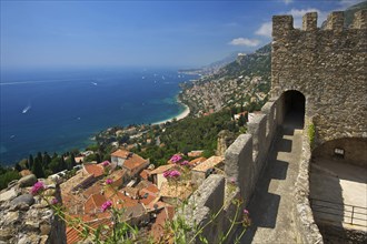 View from castle in Roquebrune to coast and Monte Carlo