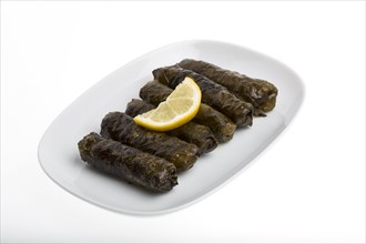 Stuffed grape leaves with olive oil
