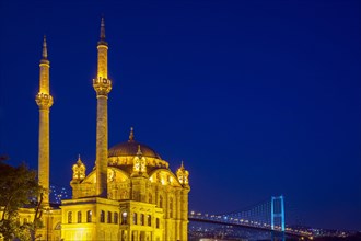 Ortakoy Mosque by night in Istanbul