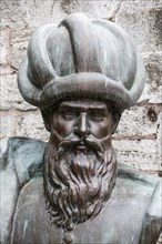 Bust of Mimar Sinan. He was the supreme Ottoman architect. He was responsible for the construction of more than three hundred large buildings and other