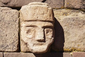 Head relief in the Sunken Courtyard