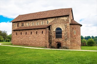 Side view of historic Einhard Basilica