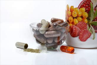 Food supplement capsules in shell