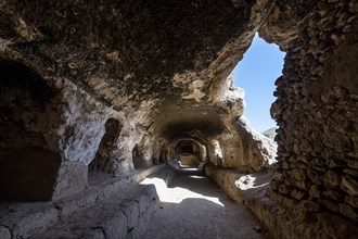 Cave system in the Takht-e Rostam stupa monastery complex