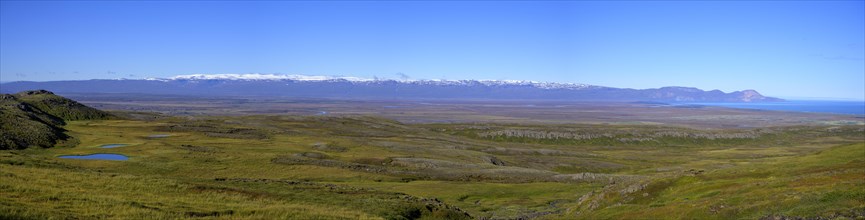 Heradsfloi Bay and Fagradalsfjoell Mountain Massif