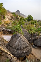 Tradtional build huts of the Otuho or Lutoko tribe in a village in the Imatong mountains