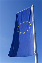European flag against a blue sky