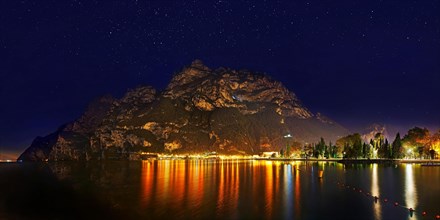 Viewpoint Via Giacomo Maroni at night with starry sky