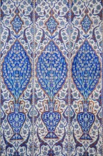 Macro view of the mihrab tiles in the Rustem Pasa Mosque