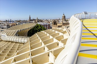Wooden roof called Setas de Sevilla and amazing panoramic view of the city