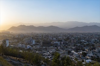 Overlook over Kabul at sunset