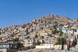 Houses perched on the hills around Sakhi Shah-e Mardan Shrine or Ziyarat-e Sakhi