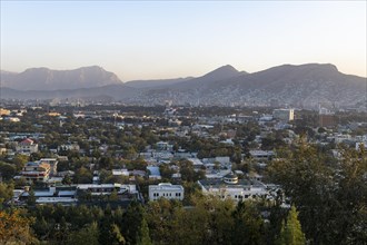 Overlook over Kabul at sunset